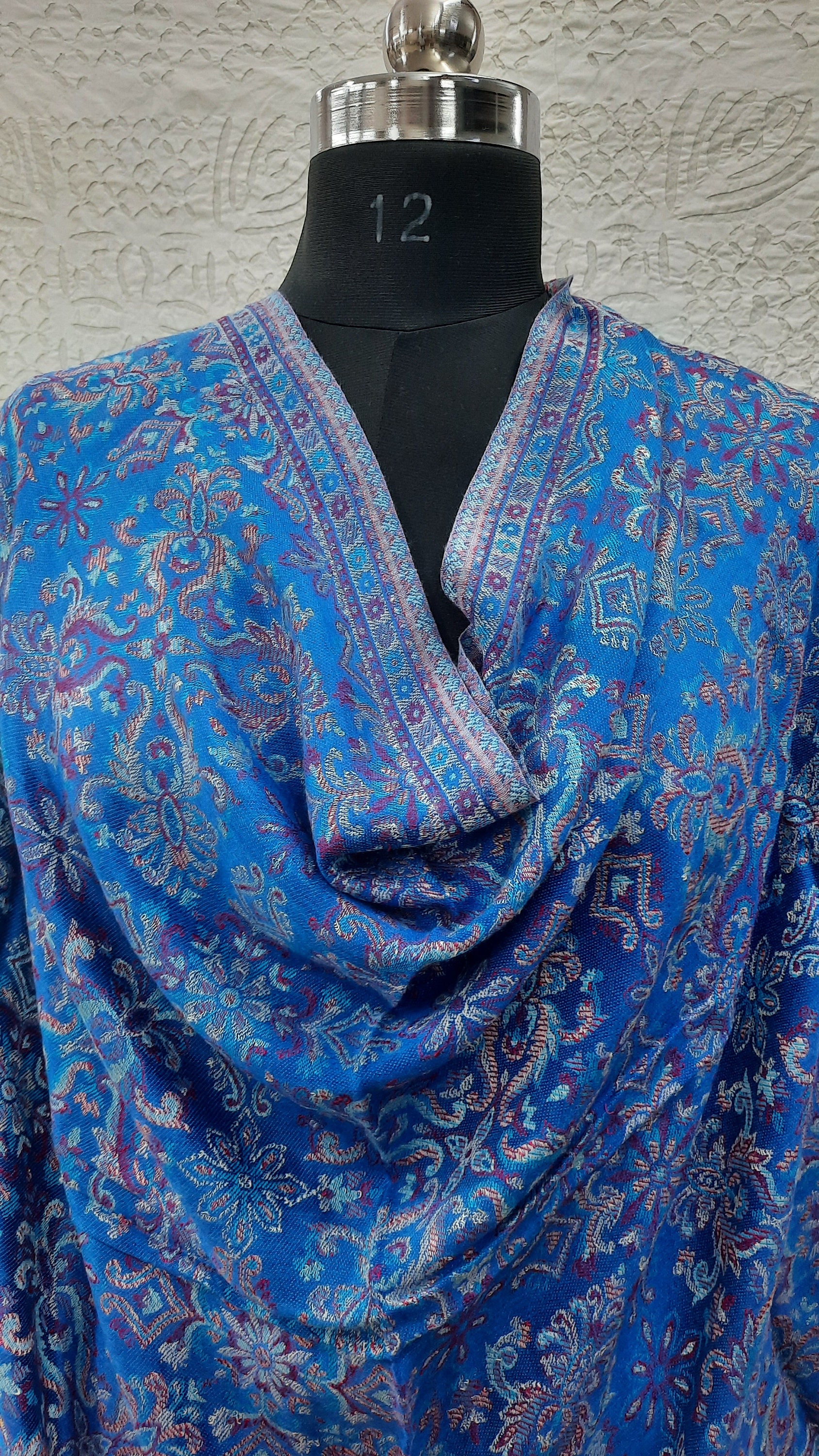 black silk pashmina shawl