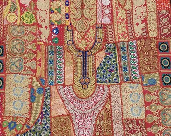 HOME DECOR, 40x60 Handmade wall hanging Tapestry, Vintage patchwork, patchwork wall hanging,heavy neck design patchwork