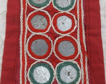 パッチワークの壁掛け、ヴィンテージの珍しいシンドパキスタンの手刺繍