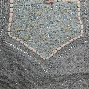 Dekorativ lapptäckslöpare, indisk vintage bomullslapptäckslöpare, väggbonad, handgjord i Rajasthan, broderad boho-tapet bild 5