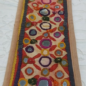 Vintage Banjara-bälte/Bokani, Banjara-sömnadsmaterial handbroderat bälte, Banjara-spegelarbete, Banjara-klänningslapp färgglad