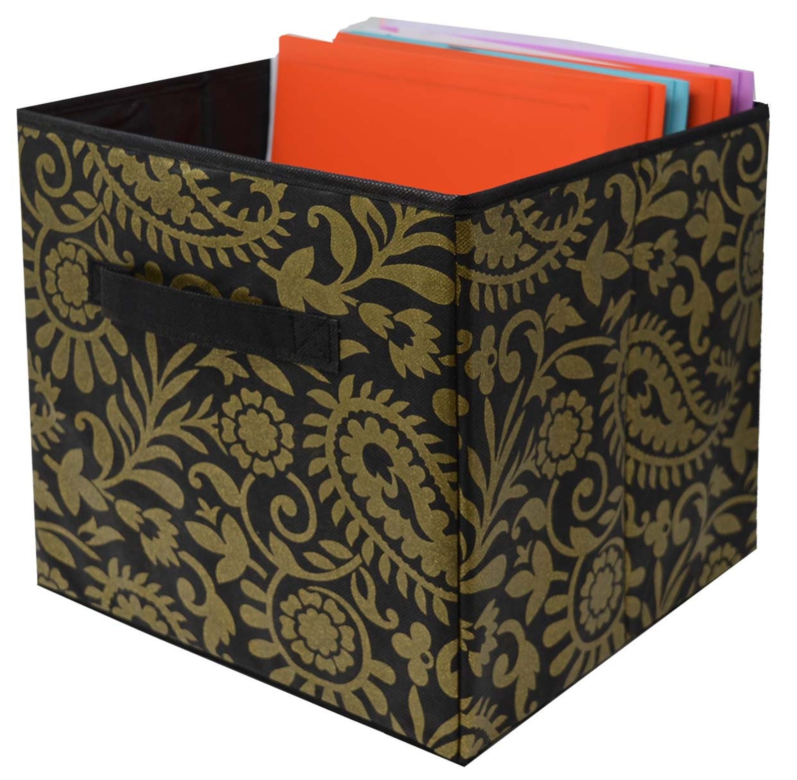 Set 2 Collapsible Storage Cube Bin W/metallic Sheen. Etsy