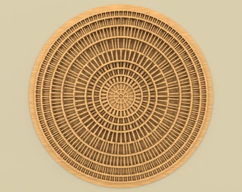 Magic Line - Laser Cut Mandala Wall Art SVG, 3D Multilayer Wood Design, Digital Download File, Geometric Wall Decor, Layered Art for Laser