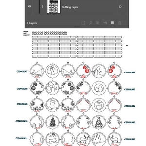 12 files 3 layer Mini Bundle Tree Decoration SVG Vector Laser Cut Hanging Bauble Ornament Craft Christmas tree ball digital download carving image 5