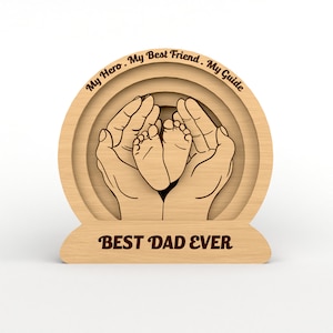 Father&#39;s Day Gift for Dad Mother&#39;s Day gift for Him laser cut SVG Glowforge Vector file DIY Multilayer Laser cut file 3D Lightburn SVG file