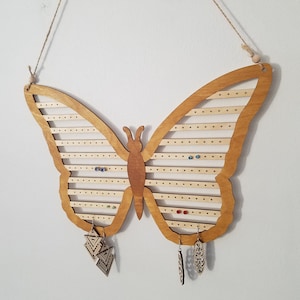 SVG Digital File for Butterfly Earring Display Holder Wall Mount Hanging Organizer Laser Cut for Stud Earrings and Dangles