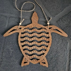 SVG PDF File Download Sea Turtle Earring Display Holder Organizer Hanging Wall Art f/ Stud & Dangle Earrings Glowforge Laser Tested