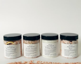 Natural Bath Salts/Relaxing Self Care Gift/Spa Gift for Woman/Spa Gift for Her/Bath Salts in jar/Spa Gift Set/ Natural Bath Soaks/Bath Salts