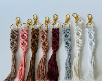 Tassel Handmade Woven Keychains, Keychains, Key Holder, Macrame Keychain, Gift for friends,Boho Bag Charm, Cute Gift for Her,Multiple Colors