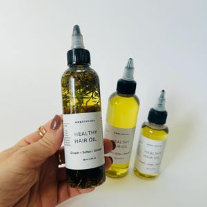 Herbal Hair Oil/Rosemary Hair Oil/Soften,Strength Hair Oil/Growth Hair Oil/Natural Hair Growth Oil with Rosemary , Clove and Castor Oil image 3
