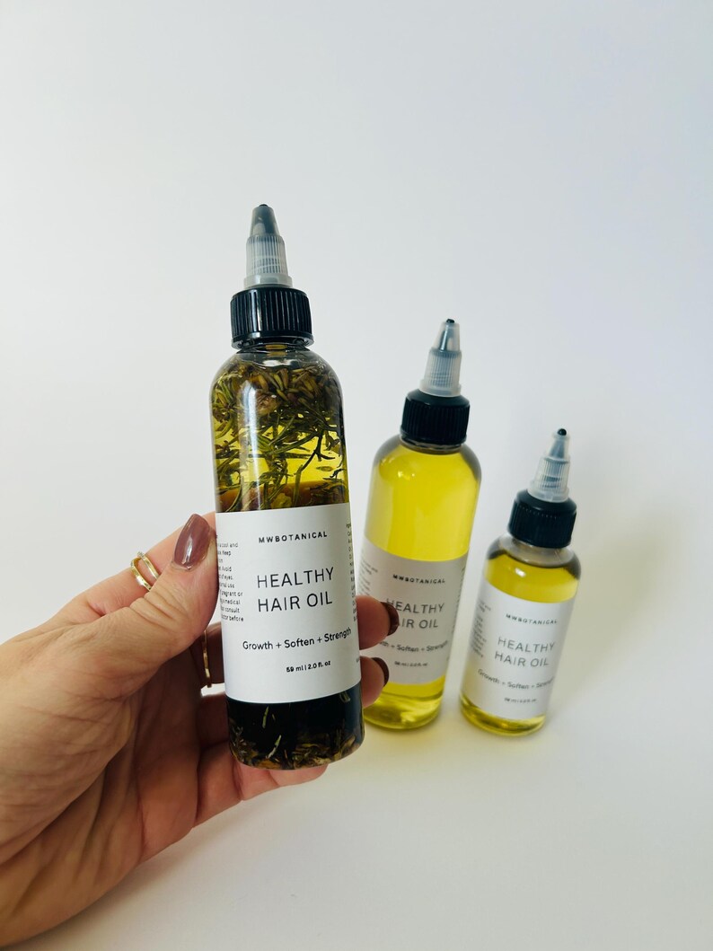 Herbal Hair Oil/Rosemary Hair Oil/Soften,Strength Hair Oil/Growth Hair Oil/Natural Hair Growth Oil with Rosemary , Clove and Castor Oil image 3