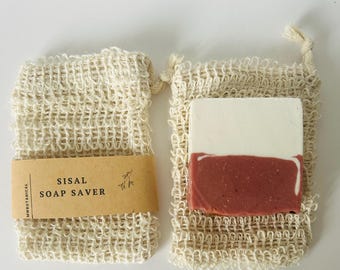 Sisal Soap Saver Bag|Exfoliating Soap Pouch|All-Natural Exfoliating Bath Pouch|Organic Soap Pouch Eco Friendly Soap Bag