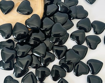 Mini  1" Obsidian Heart Shaped Stone |Mini Heart Black Obsidian Crystal-polished pocket stone,Worry Stone,Gift for Crystal Lovers