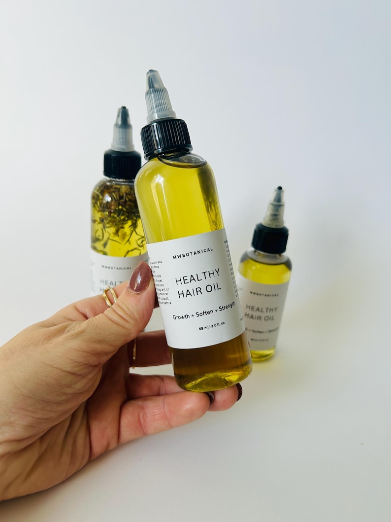 Herbal Hair Oil/Rosemary Hair Oil/Soften,Strength Hair Oil/Growth Hair Oil/Natural Hair Growth Oil with Rosemary , Clove and Castor Oil 4 oz