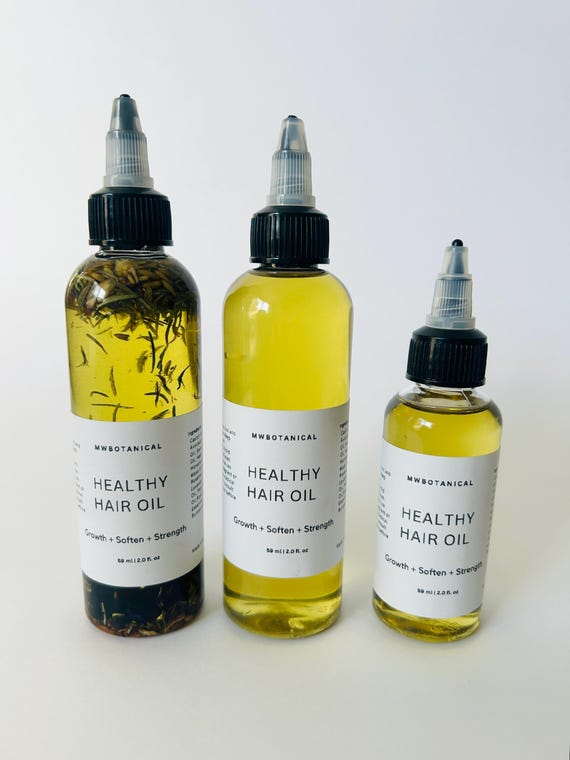 Herbal Hair Oil/Rosemary Hair Oil/Soften,Strength Hair Oil/Growth Hair Oil/Natural Hair Growth Oil with Rosemary , Clove and Castor Oil