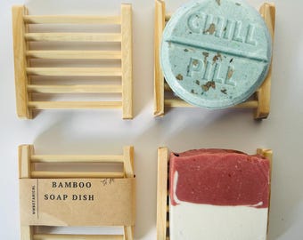 Bamboo Soap Dish/Bamboo Shower Steamer Tray/Eco-Friendly Soap Tray/Spa Gift | Soap Tray/Bamboo Soap Dish Tray