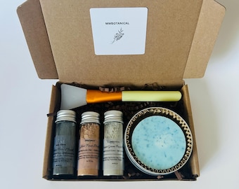 Clay Mask &Goat Milk Soap Gift Set,Spa Gift,Self Care Box,Goat Milk Soap and Clay Mask,Bridal Gifts|Bridesmaid Gift,Goat Milk Soap,Face Mask