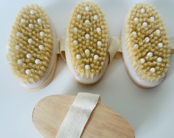 Dry Body Brush for Exfoliation and Glow|Natural Skincare|Massage body Brush |Spa Gift Care Gift |Detox Body Brush|Dry Brush