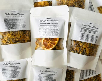 Herbal Facial Steam Set: Natural Skincare, Bride/Party Favors/Spa Gift for Her/Herbal Face Steam/Organic Face steam/Spa Gift Set/Spa Gift