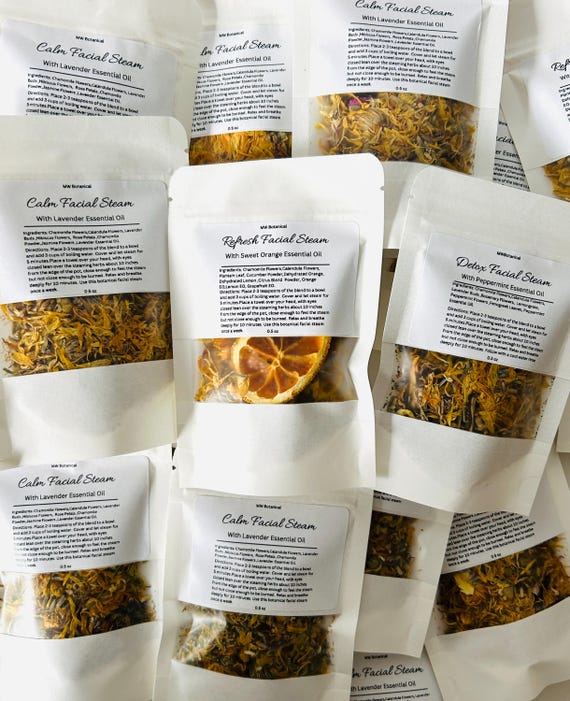 Herbal Facial Steam Set: Natural Skincare, Bride/Party Favors/Spa Gift for Her/Herbal Face Steam/Herbal Facial Steam,Botanical Face Steam