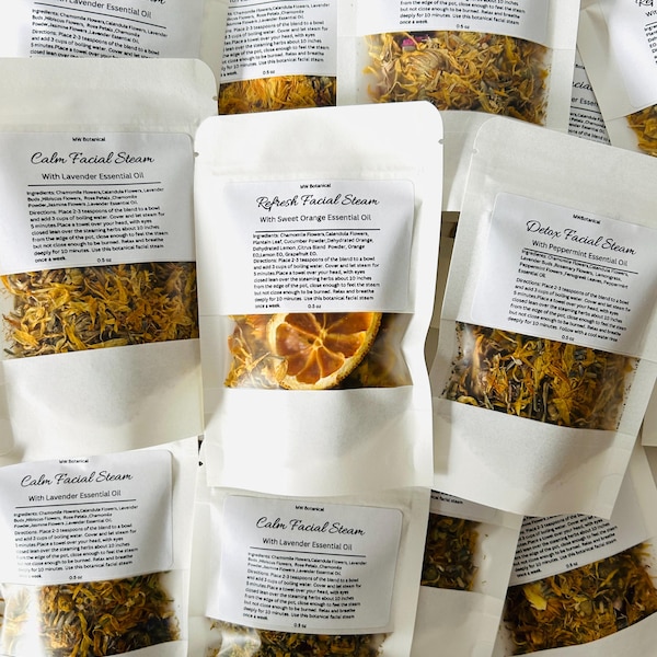 Herbal Facial Steam Set: Natural Skincare, Bride/Party Favors/Spa Gift for Her/Herbal Face Steam/Herbal Facial Steam,Botanical Face Steam