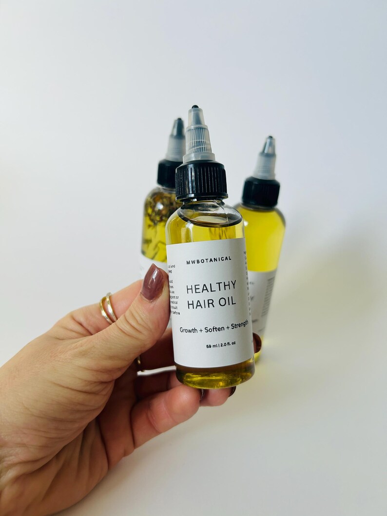 Herbal Hair Oil/Rosemary Hair Oil/Soften,Strength Hair Oil/Growth Hair Oil/Natural Hair Growth Oil with Rosemary , Clove and Castor Oil image 5