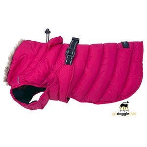 Extreme Weather Waterproof Puffer Dog Coat Name Embroidery Pink Warm Fleece Lined Winter Dog Jacket Personally Custom Gift For Dog