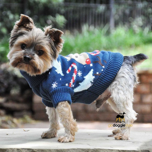 100% Combed Cotton Holiday Dog Sweater - Ugly Reindeer - Fall Winter Shirt - Warm Soft Dog Sweater Personally Custom Gift For Dog