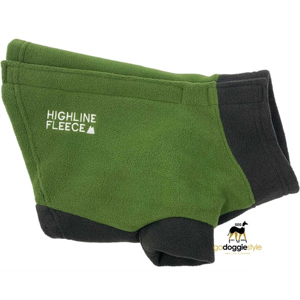 Thick Fleece Dog Coat - Free Embroidery - Two Tone Green - Step In Dog Jacket - Warm Dog Fleece - Fall Winter Dog Coat - Fits 3 to 150 lbs
