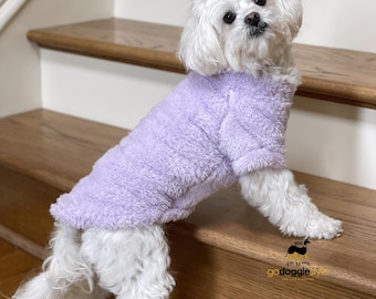 Super Soft Plush Lightweight Pullover Dog Sweater - Lavender- Thick Warm Soft Dog Shirt Sweater - Free Name Embroidery - Size XS to 4XL
