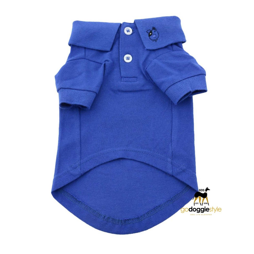 100 Cotton Solid Dog Polo Nautical Blue Dog Polo Shirt Two Button Dog Polo Dog Shirt Dog Top