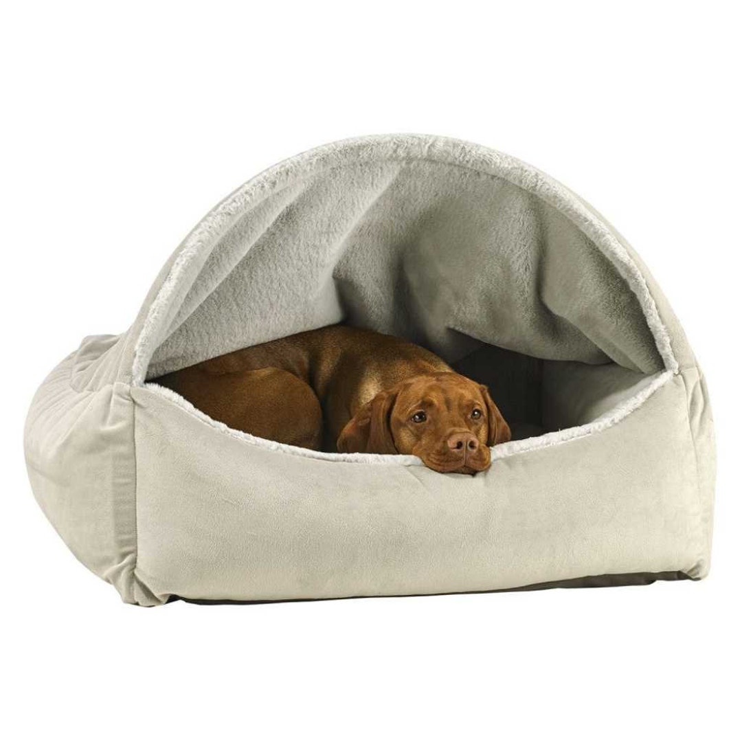 Dog Canopy Bed With Dream Fur Cloud Overstuffed Bolsters Non Allergenic