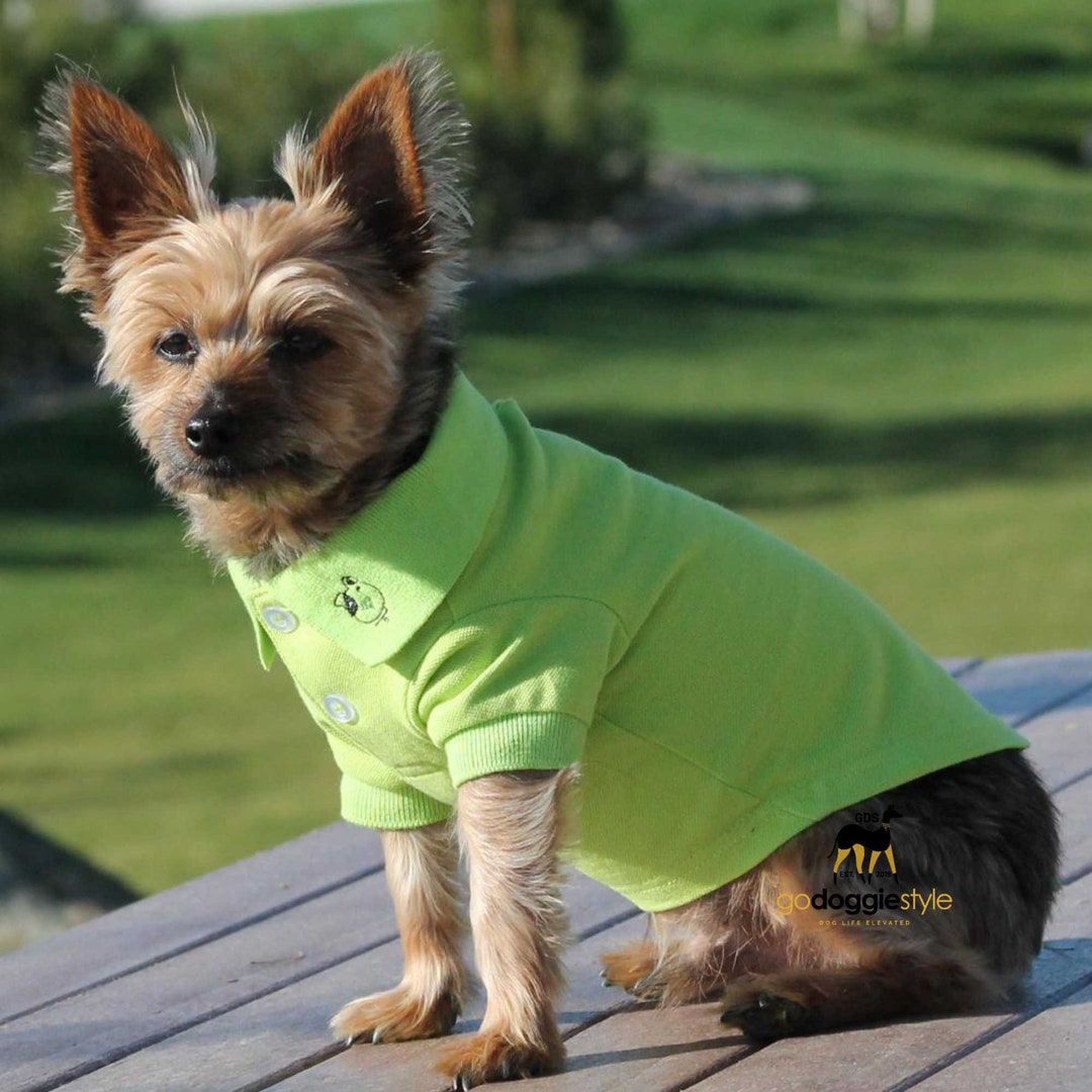 100 Cotton Solid Dog Polo Green Flash Dog Polo Shirt Two Button Dog Polo Dog Shirt Dog Top Dog