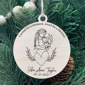 Baby Memorial ornament, Personalized, Infant loss and miscarriage, Mom and Angel Baby Keepsake, Sympathy Gift, Stillbirth Remembrance