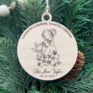 Baby Memorial ornament, Personalized, Infant loss and miscarriage, Mom and Angel Baby Keepsake, Sympathy Gift, Stillbirth Remembrance