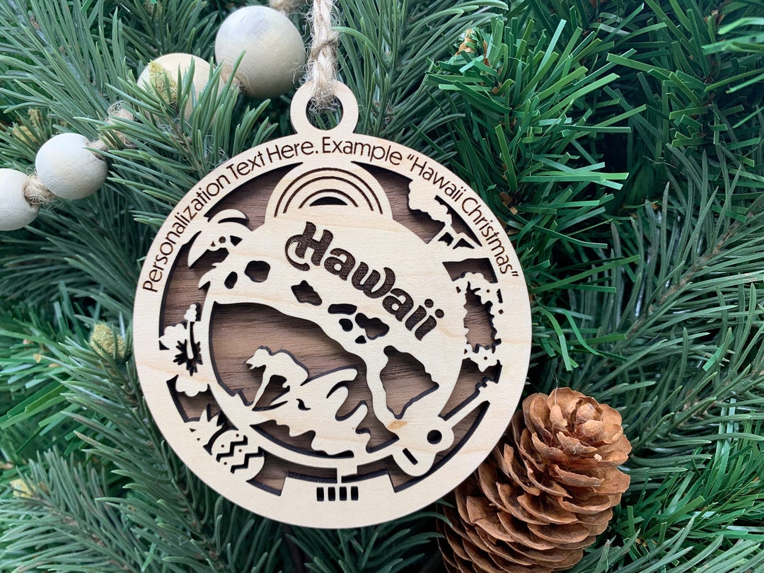 Hawaii Ornament With Personalization, Choose Any State, Customizable ...