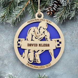 Personalized Men's Track and Field Ornament, Engraved Wooden Sports Ornament with Name and custom text, Sports Jersey