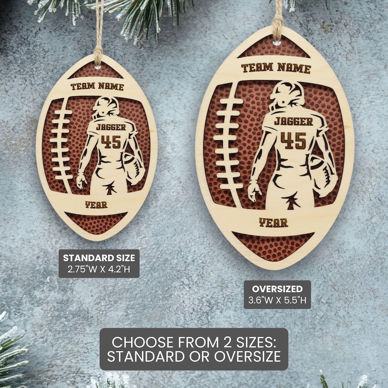 Personalized 3D Football Ornament, Senior Night Player Gift, Custom Engraved Name, Number and Text image 9