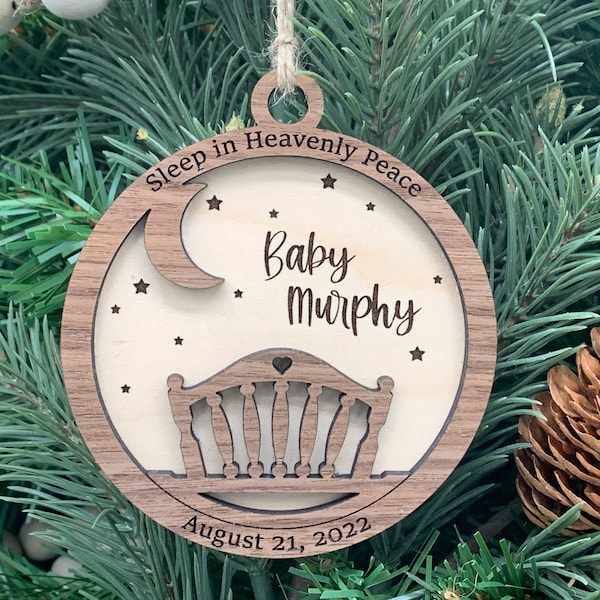 Baby Memorial ornament, Personalized, Infant loss and miscarriage, Mom and Angel Baby Keepsake, Sympathy Gift, Stillbirth Remembrance