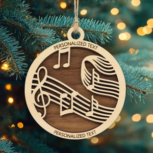 Musician Ornament – Treble Clef and Notes – Personalized Music Teacher Gift imagem 2