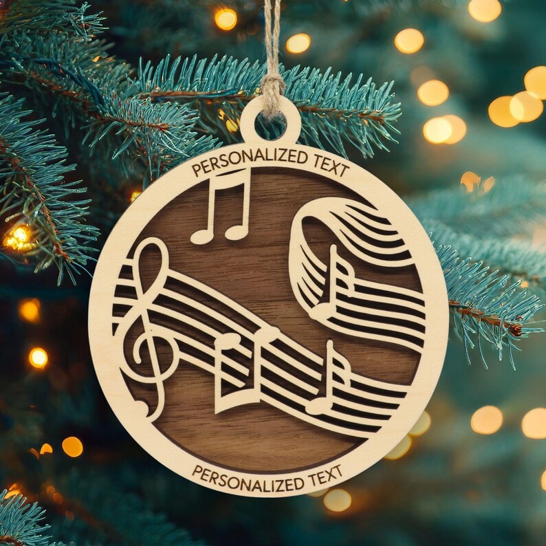 Musician Ornament – Treble Clef and Notes – Personalized Music Teacher Gift imagem 2