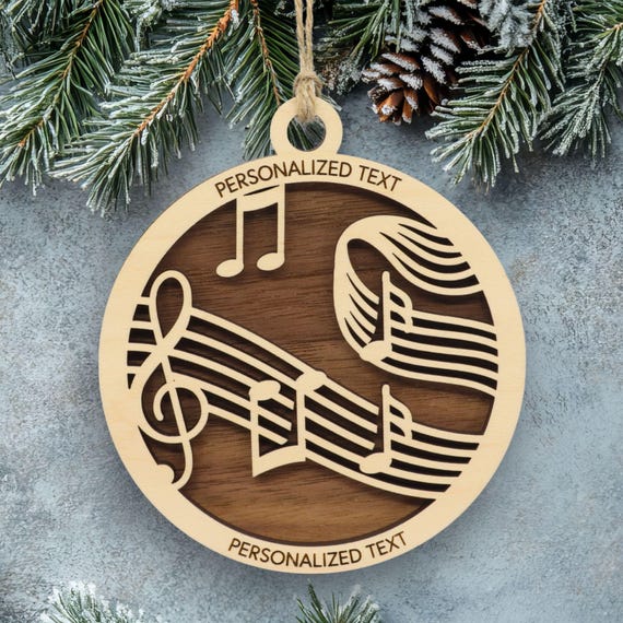 Musician Ornament – Treble Clef and Notes – Personalized Music Teacher Gift