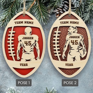 Personalized 3D Football Ornament, Senior Night Player Gift, Custom Engraved Name, Number and Text image 4