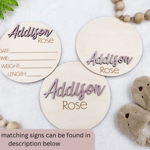 Wooden 3D Monthly Milestone Discs for Baby Photos Engraved Wood Monthly Milestone Markers Personalized Baby Sign image 10