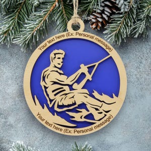 Wakeboarding Ornament Personalized – Custom Wakeboarder Christmas Gift – Laser Cut Wood Keepsake