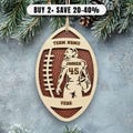 Personalized 3D Football Ornament, Senior Night Player Gift, Custom Engraved Name, Number and Text