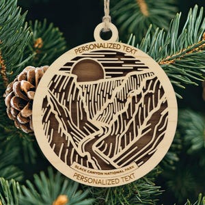 Black Canyon National Park Ornament – Personalized Colorado Christmas Gift – Laser Cut Wood Ornament – Canyon Landscape Keepsake