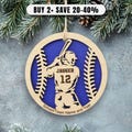 Personalized Baseball Ornament, Engraved Name, Number and Text