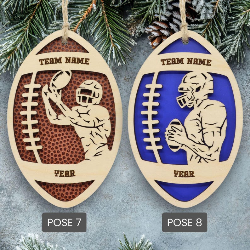 Personalized 3D Football Ornament, Senior Night Player Gift, Custom Engraved Name, Number and Text image 7