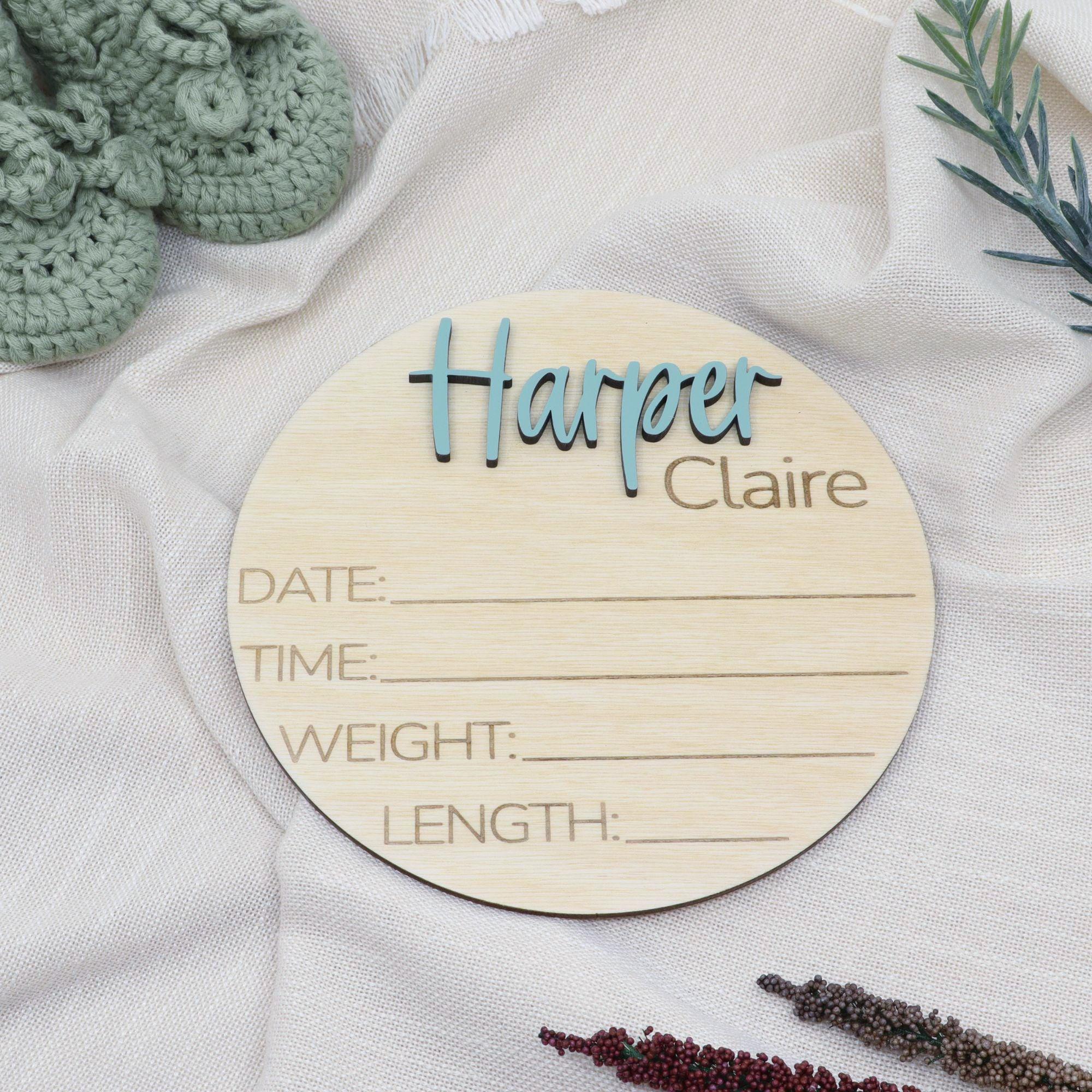 Personalized Baby Announcement Sign | Birth Stat Sign | Newborn ...